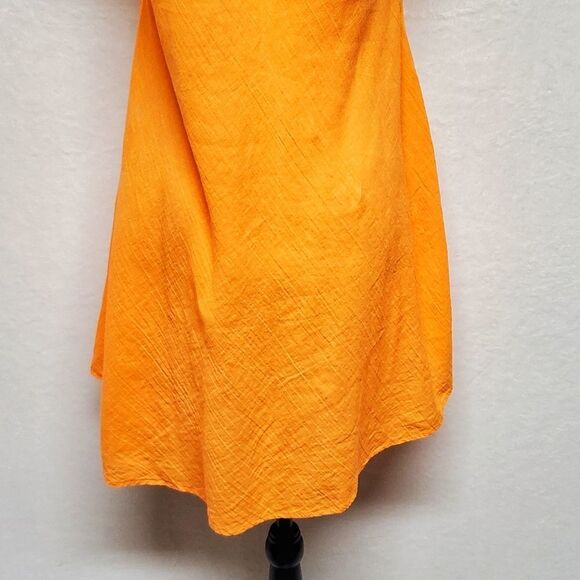 TEN Design Neon Tangerine Sequin Floral Embroidered Trapeze Dress Small - Picture 13 of 15